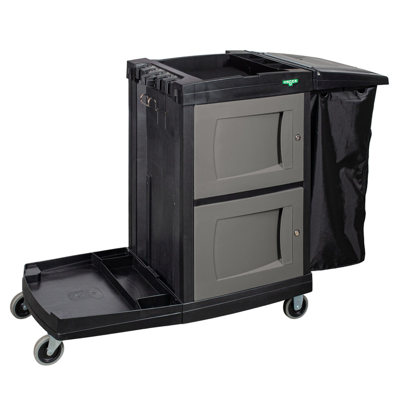 Unger CleanRx ProPlus Janitorial Cleaning Cart, cart, front view