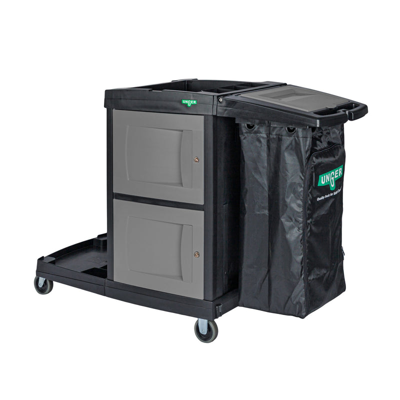 Unger CleanRx ProPlus Janitorial Cleaning Cart, cart, angle view