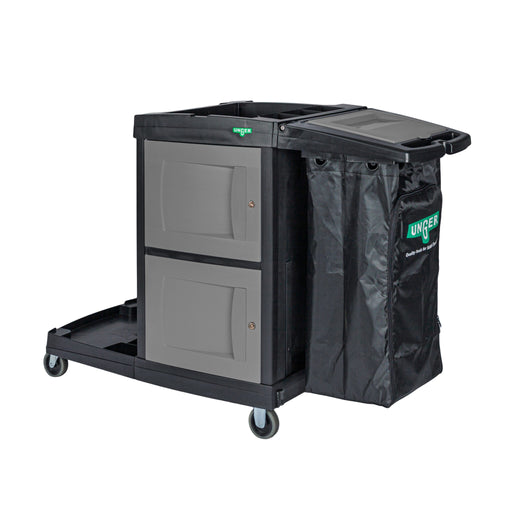 Unger CleanRx ProPlus Janitorial Cleaning Cart, cart, angle view