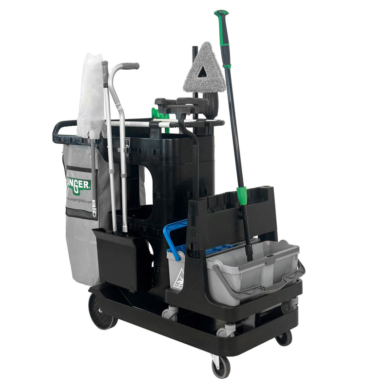 Unger DeepCleanRx Janitorial Cart System, cart, three-quarter view