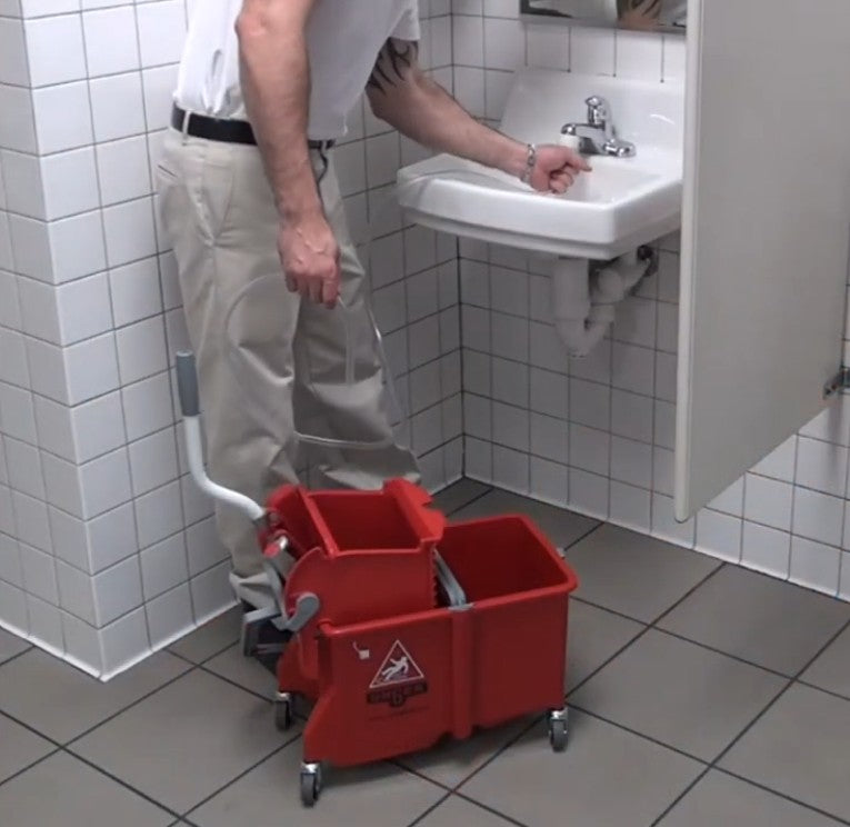 Unger Easy Adapter Hose, hose running from a sink to a mop bucket