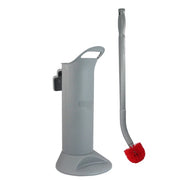 Unger Ergo Toilet Bowl Brush Complete, Ergo toilet bowl brush in its holder with a red brush head