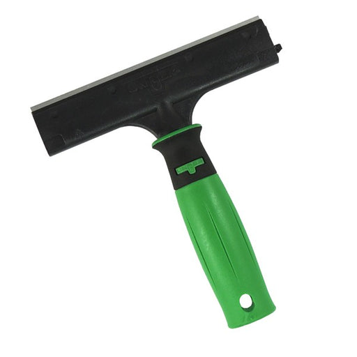 Unger ErgoTec Glass Scrapers 6"/15cm, glass scraper with green grip