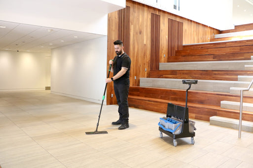 Unger Excella Straight Pole OmniClean, mopping a lobby floor