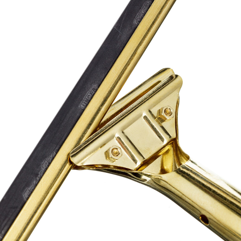 Unger GoldenClip Brass Squeegee Handle, brass handle, side view