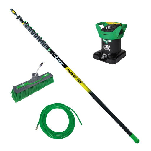Unger HydroPower Ultra 16K Entry Kit 33', complete kit with pole, brush, hose and filter
