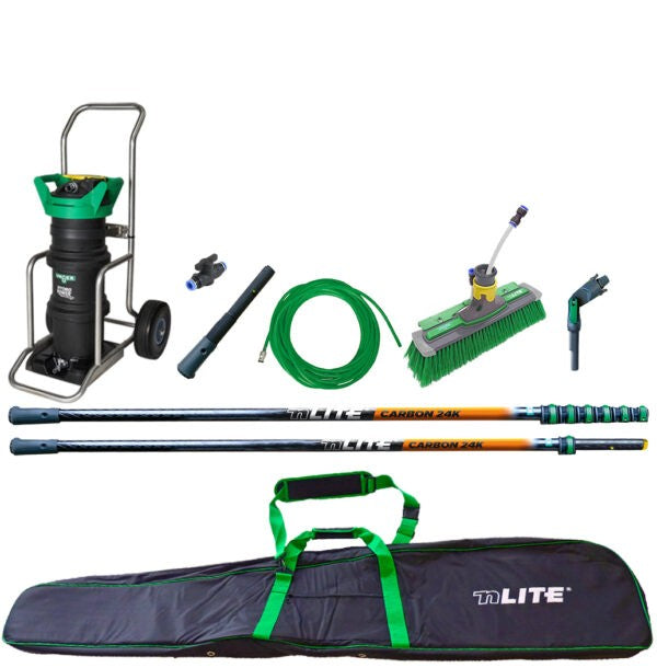 Unger HydroPower Ultra Large Carbon 39' Kit, complete kit with filter cart, poles, brush, hose and bag