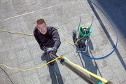 Unger HydroPower Ultra Professional Window Cleaning Equipment, unit on cart on a roof