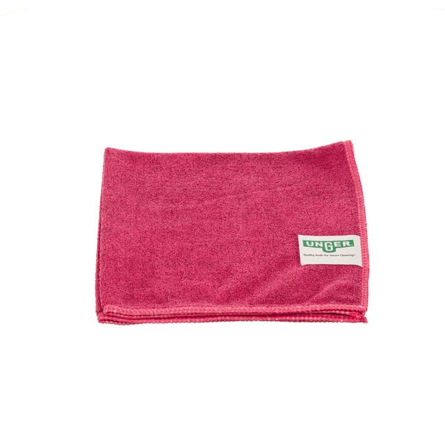 Unger MicroWipe 4000 Heavy Duty 16"x15"/40x38cm, microfibre cloth, red
