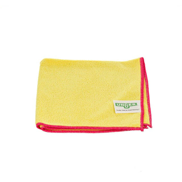Unger MicroWipe 4000 Heavy Duty 16"x15"/40x38cm, microfibre cloth, yellow with red hem