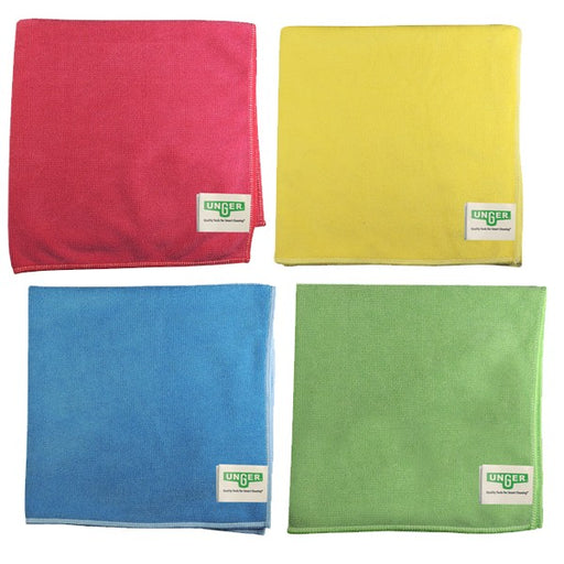 Unger MicroWipe 500 Light Duty, red, yellow, blue and green cloths