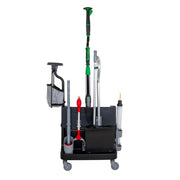 Unger OmniClean Restroom Cart, cart, angled view
