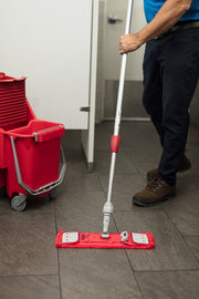 Unger Pro Restroom Cleaning Kit, mopping a restroom floor