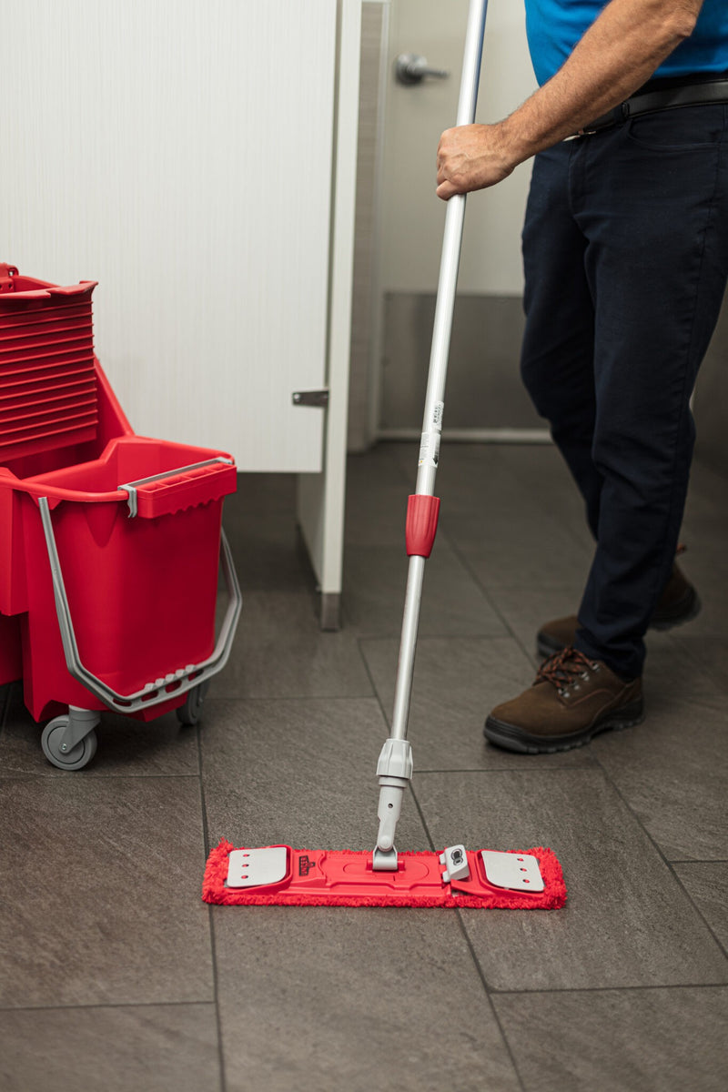 Unger Pro Restroom Cleaning Kit, mopping a restroom floor
