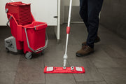 Unger Restroom Complete Mop Pack, mopping a restroom floor