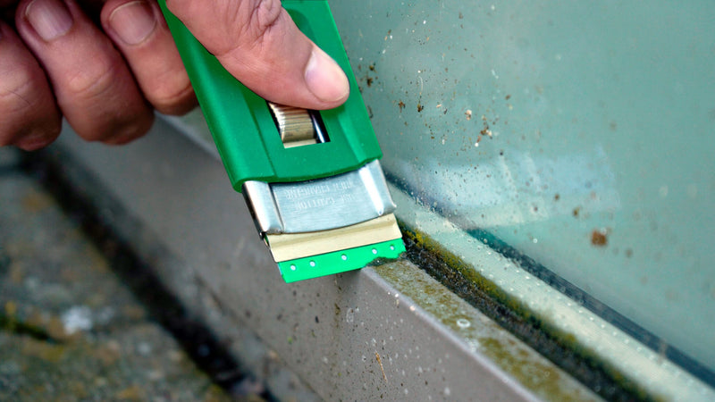Unger Safety Scraper Plastic Blade, scraping residue off glass