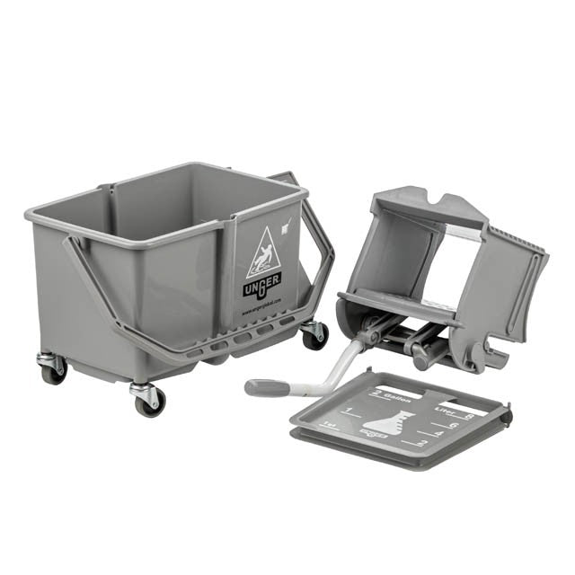 Unger Dual Compartment Mop Buckets 16Qt./15L, bucket, wringer and dirty-water insert separated