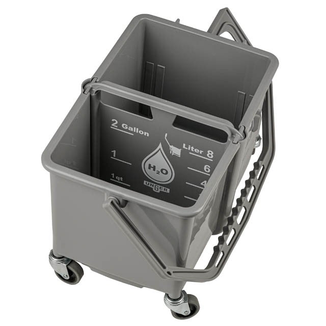 Unger Dual Compartment Mop Buckets 16Qt./15L, bucket compartment, angle view