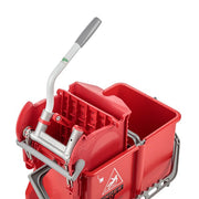 Unger Dual Compartment Mop Buckets 16Qt./15L, wringer and handle close-up, view 7