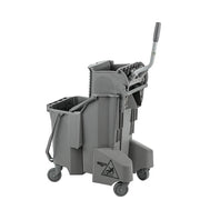 Unger Dual Compartment Mop Buckets 32Qt./30L, gray bucket, angle view