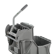 Unger Dual Compartment Mop Buckets 32Qt./30L, down-press wringer close-up