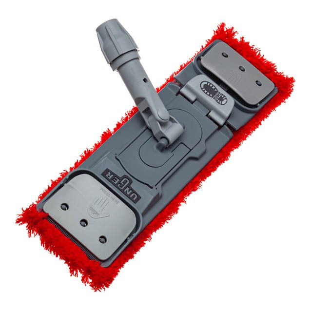 Unger SmartColor Micro Mops 15.0 16"/40cm, red pad on a flat mop holder, top view
