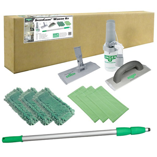 Unger SpeedClean Window Kit, kit contents with the shipping box