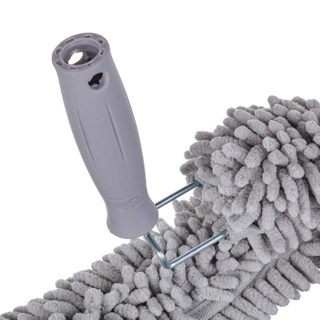 Unger StarDuster Pro Ceiling Fan Duster, handle and sleeve close-up