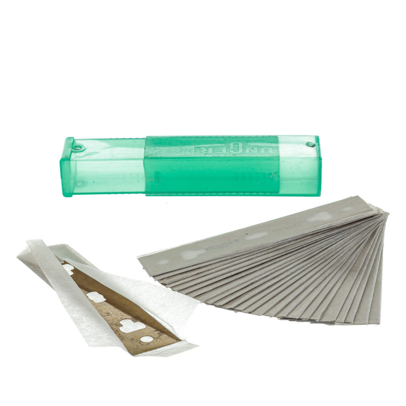 Unger Trim/Glass Scraper Replacement Blades 4"/10cm, blades and open case