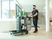 Unger ZoneCleanRx General Janitorial Cart System, cart in an office