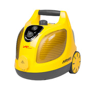 Vapamore MR-100 Primo steam cleaner, three-quarter front view showing the pressure dial and water window