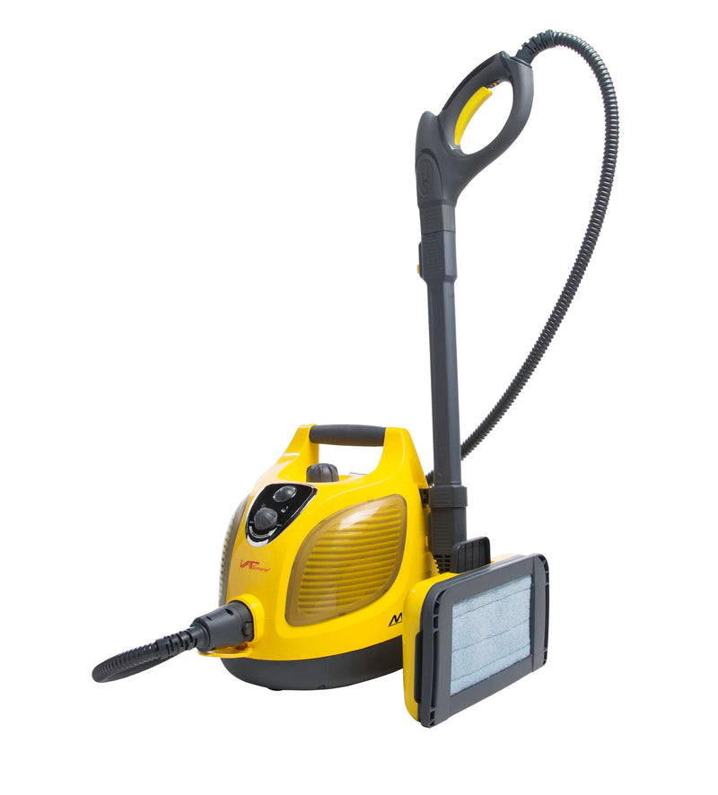 Vapamore MR-100 Primo upright with the wand parked and floor head clipped to the side