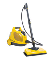Vapamore MR-100 Primo connected to its extension wand and yellow floor head