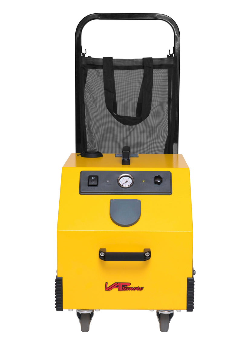 Vapamore MR-1000 Forza front view with control panel and pressure gauge, shown with the earlier gray fill door