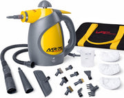Vapamore MR-75 Amico handheld steamer with extension hose, brush set, cloth covers and carry bag