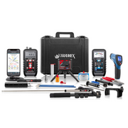Tramex Water Damage Restoration Master Kit - WDMK A comprehensive water damage restoration kit displayed against a white background, featuring essential tools and instruments for moisture detection and restoration, including a moisture meter, hygrometer, and various probes.