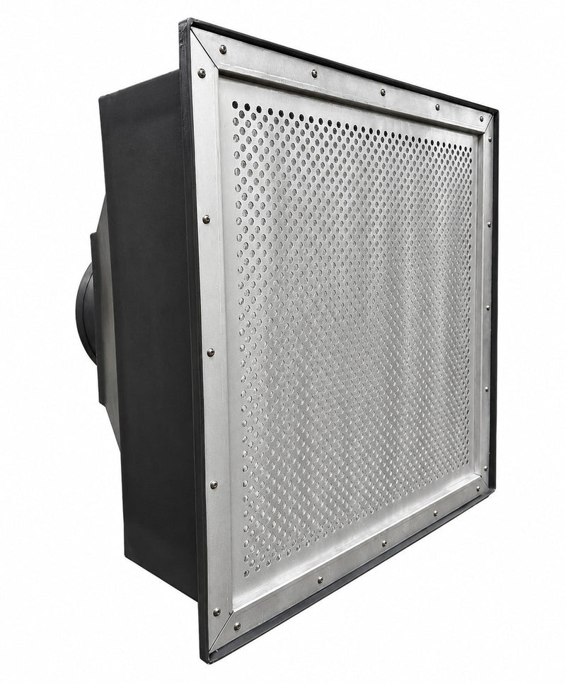 Whisper Clean Compact HEPA diffuser with square perforated face and rear 12" duct inlet