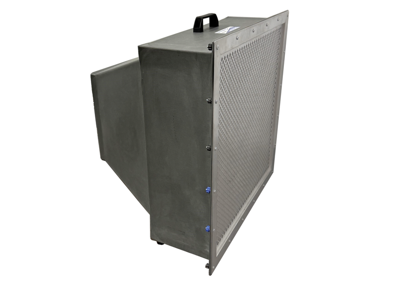 Whisper Clean Compact HEPA diffuser with diamond mesh face, rear plenum and carry handle