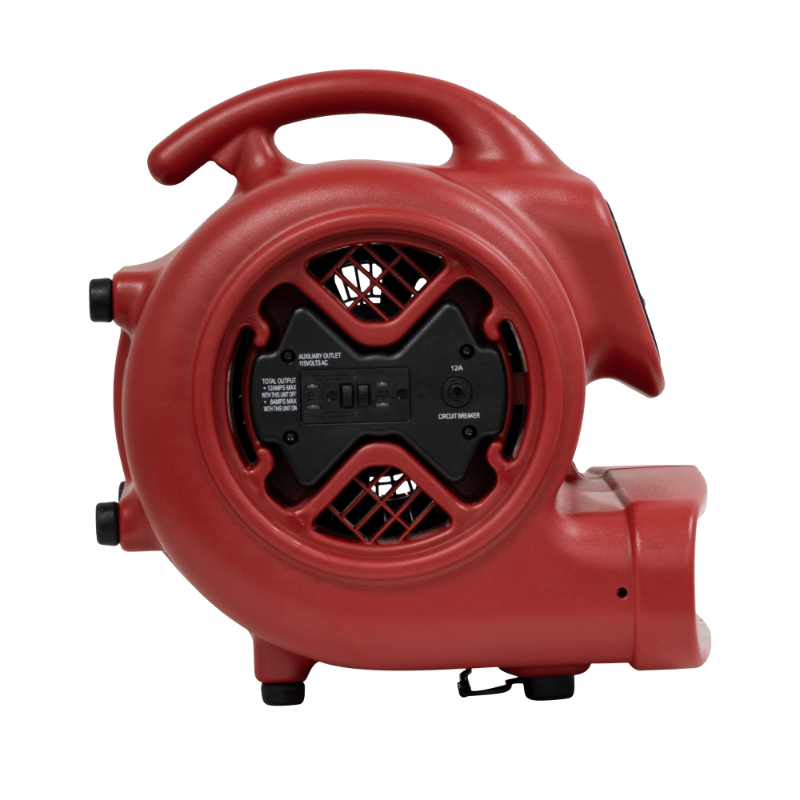 x 600a air mover red left side view.