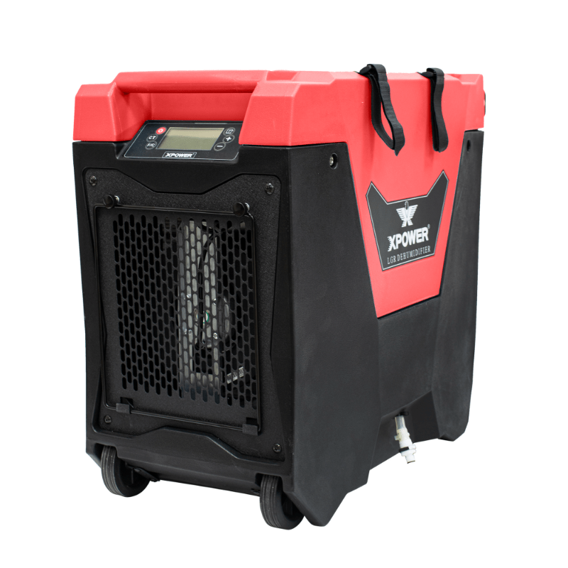 xd 85l2 red lgr dehumidifier right angle view.